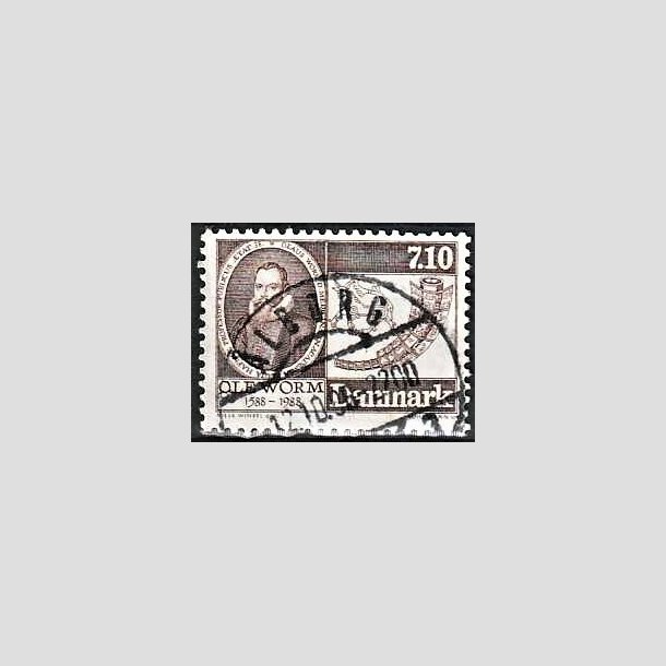 FRIMRKER DANMARK | 1988 - AFA 905 - Naturforskeren Ole Worm  - 7,10 Kr. brun - Lux Stemplet lborg