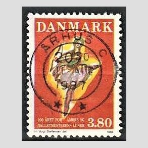 FRIM�RKER DANMARK | 1986 - AFA 873 - Balletten Amors luner - 3,80 Kr. flerfarvet - Pragt Stemplet �rhus C