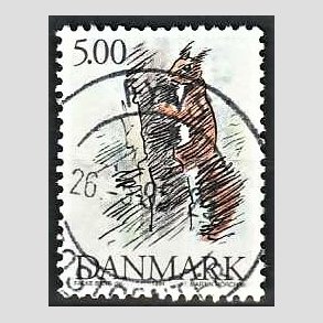 FRIM�RKER DANMARK | 1994 - AFA 1078 - Truede danske dyr - 5,00 Kr. Egern - Pragt Stemplet