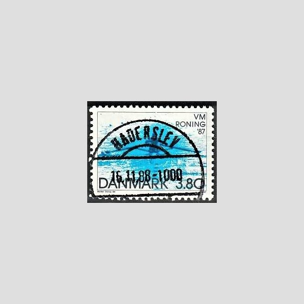 FRIMRKER DANMARK | 1987 - AFA 887 - WM i roning - 3,80 Kr. bl - Pragt Stemplet Haderslev