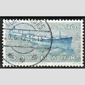 FRIM�RKER DANMARK | 1970 - AFA 506 - Dansk Skibsfart - 90 �re bl�gr�n/bl� - Pragt Stemplet Kalundborg