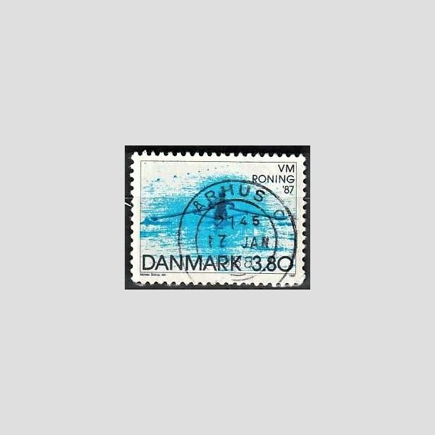 FRIMRKER DANMARK | 1987 - AFA 887 - WM i roning - 3,80 Kr. bl - Pragt Stemplet rhus C