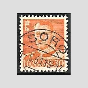 FRIMRKER DANMARK | 1948-50 - AFA 309 - Fr. IX 30 re orange - Lux Stemplet Sor