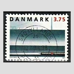 FRIM�RKER DANMARK | 1997 - AFA 1144 - Jernbanen Storeb�lt - 3,75 Kr. flerfarvet - Pragt Stemplet