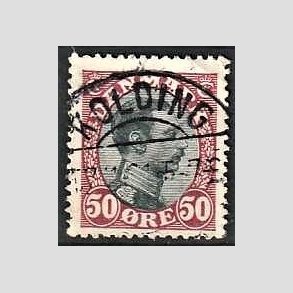 FRIMRKER DANMARK | 1918-20 - AFA 106 - Chr. X 50 re vinrd/sort - Lux Stemplet Kolding