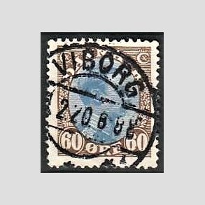 FRIMRKER DANMARK | 1918-20 - AFA 107 - Chr. X 60 re brun/bl - Lux Stemplet Viborg
