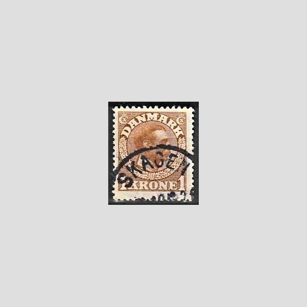 FRIMRKER DANMARK | 1913 - AFA 75 - Chr. X 1 Kr. gulbrun - Lux Stemplet Skagen