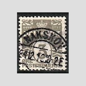 FRIM�RKER DANMARK | 1905-06 - AFA 44 - B�lgelinie 3 �re gr� - Lux Stemplet Nakskov