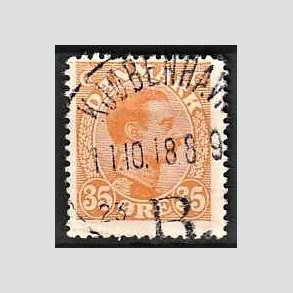 FRIMRKER DANMARK | 1913 - AFA 73 - Chr. X 35 re orange - Lux Stemplet 