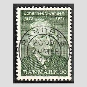 FRIM�RKER DANMARK | 1973 - AFA 542 - Johannes V. Jensen - 90 �re gr�n - Pragt Stemplet Randers