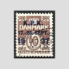 FRIMRKER DANMARK | 1937 - AFA 243 - K.P.K 10 re brun - Stemplet