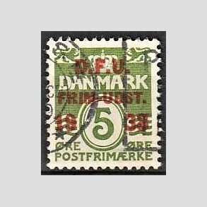 FRIMRKER DANMARK | 1938 - AFA 245 - D.F.U Udstilling - 5 re grn (199a) - Stemplet