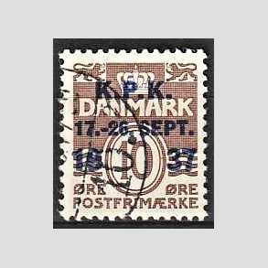 FRIMRKER DANMARK | 1937 - AFA 243 - K.P.K 10 re brun - Stemplet