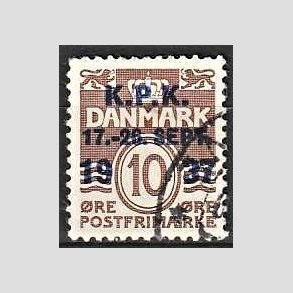 FRIMRKER DANMARK | 1937 - AFA 243 - K.P.K 10 re brun - Stemplet