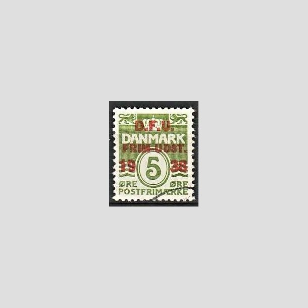 FRIMRKER DANMARK | 1938 - AFA 245 - D.F.U Udstilling - 5 re grn (199a) - Stemplet