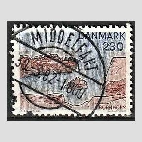 FRIM�RKER DANMARK | 1981 - AFA 734 - Sj�lland og �re - 230 �re flerfarvet - Pragt Stemplet Middelfart