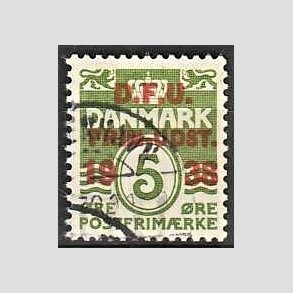 FRIMRKER DANMARK | 1938 - AFA 245 - D.F.U Udstilling - 5 re grn (199a) - Stemplet
