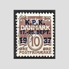 FRIMRKER DANMARK | 1937 - AFA 243 - K.P.K 10 re brun - Stemplet