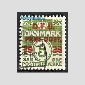 FRIMRKER DANMARK | 1938 - AFA 245 - D.F.U Udstilling - 5 re grn (199a) - Stemplet