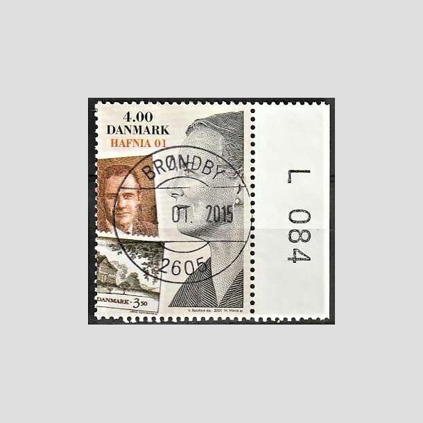 FRIMRKER DANMARK | 2001 - AFA 1294 - HAFNIA 01 UDSTILLING - 4,00 Kr. flerfarvet - Pragt Stemplet