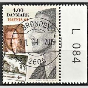 FRIM�RKER DANMARK | 2001 - AFA 1294 - HAFNIA 01 UDSTILLING - 4,00 Kr. flerfarvet - Pragt Stemplet
