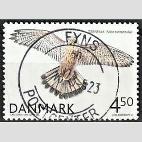 FRIM�RKER DANMARK | 2004 - AFA 1409 - Rovfugle i Danmark - 4,50 Kr. T�rnfalk - Pragt Stemplet 