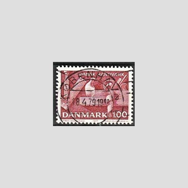 FRIMRKER DANMARK | 1977 - AFA 642 - Dansk hndvrk - 1,00 Kr. rd - Pragt Stemplet