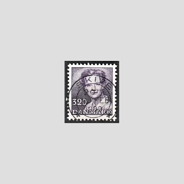 FRIMRKER DANMARK | 1988 - AFA 896 - Dronning Margrethe - 3,20 Kr. violet - Pragt Stemplet Skive