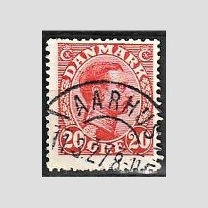 FRIMRKER DANMARK | 1925-26 - AFA 147 - Chr. X 20 re rd - Lux Stemplet AARHUS