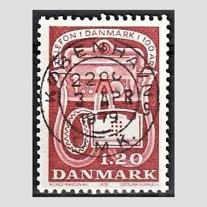 FRIM�RKER DANMARK | 1979 - AFA 672 - Telefonen 100 �r - 1,20 Kr. r�d - Pragt Stemplet 