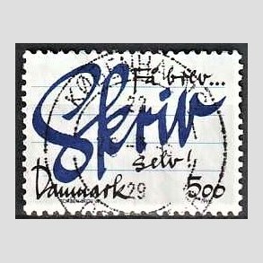 FRIM�RKER DANMARK | 1993 - AFA 1051 - Brevskrivning - 5,00 Kr. bl�/sort - Lux Stemplet