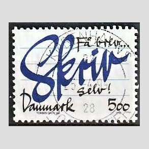 FRIM�RKER DANMARK | 1993 - AFA 1051 - Brevskrivning - 5,00 Kr. bl�/sort - Lux Stemplet