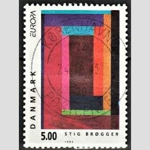 FRIM�RKER DANMARK | 1993 - AFA 1042 - Nutidskunst - 5,00 Kr. flerfarvet - Pragt Stemplet