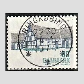 FRIM�RKER DANMARK | 1972 - AFA 539 - Dansk bygningskunst - 60 �re bl�/gr�n/sort - Pragt Stemplet Ringk�bing