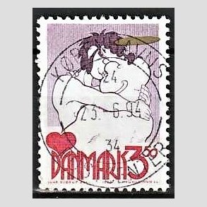 FRIM�RKER DANMARK | 1992 - AFA 1028 - Danske tegneseriefigurer - 3,50 Kr. r�d/gul - Pragt Stemplet