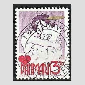 FRIM�RKER DANMARK | 1992 - AFA 1028 - Danske tegneseriefigurer - 3,50 Kr. r�d/gul - Pragt Stemplet