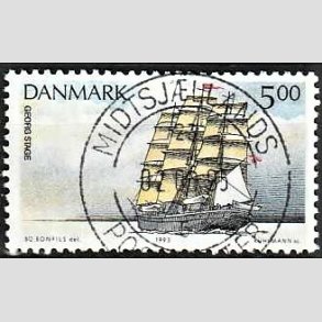 FRIM�RKER DANMARK | 1993 - AFA 1047 - Sejlskibe - 5,00 Kr. flerfarvet - Lux Stemplet 