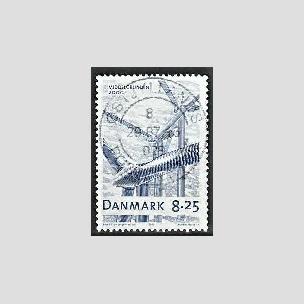 FRIMRKER DANMARK | 2007 - AFA 1495 - Danske vindmller - 8,25 Kr. bl - Pragt Stemplet