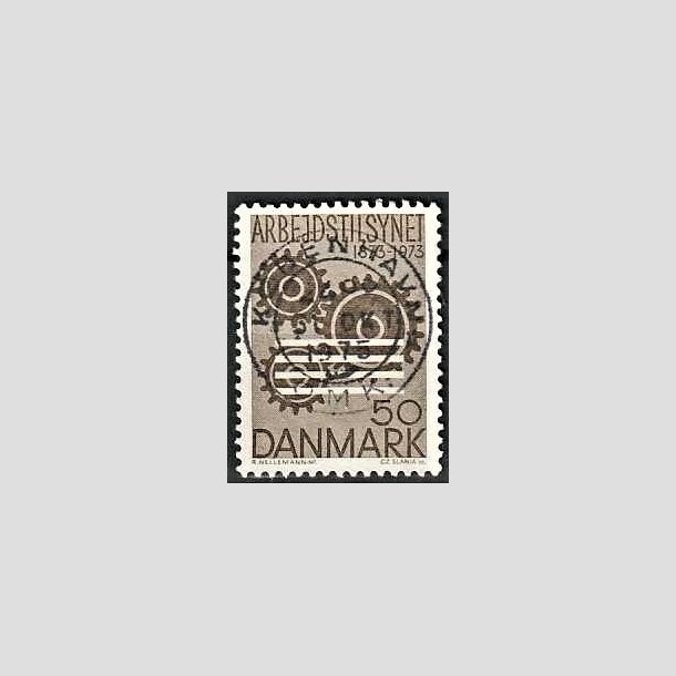 FRIMRKER DANMARK | 1973 - AFA 543 - Arbejderbeskyttelse - 50 re brun - Pragt Stemplet