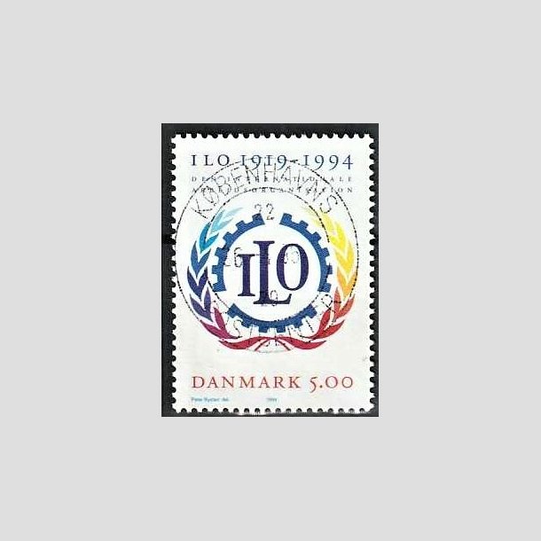 FRIMRKER DANMARK | 1994 - AFA 1075 - ILO 75 r - 5,00 Kr. flerfarvet - Pragt Stemplet