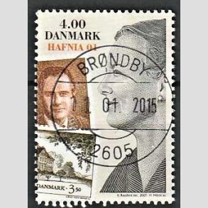 FRIM�RKER DANMARK | 2001 - AFA 1294 - HAFNIA 01 UDSTILLING - 4,00 Kr. flerfarvet - Pragt Stemplet