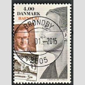 FRIM�RKER DANMARK | 2001 - AFA 1294 - HAFNIA 01 UDSTILLING - 4,00 Kr. flerfarvet - Pragt Stemplet
