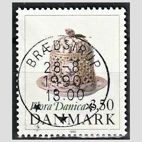 FRIMRKER DANMARK | 1990 - AFA 966 - Flora Danica 200 r - 3,50 Kr. flerfarvet - Pragt Stemplet Brdstrup