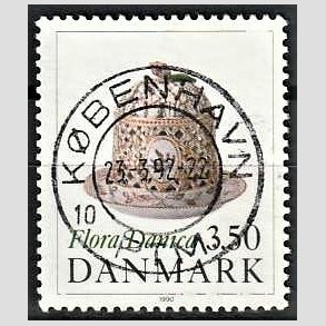 FRIMRKER DANMARK | 1990 - AFA 966 - Flora Danica 200 r - 3,50 Kr. flerfarvet - Pragt Stemplet 