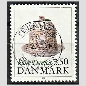 FRIMRKER DANMARK | 1990 - AFA 966 - Flora Danica 200 r - 3,50 Kr. flerfarvet - Pragt Stemplet 