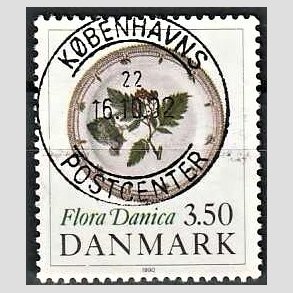 FRIMRKER DANMARK | 1990 - AFA 969 - Flora Danica 200 r - 3,50 Kr. flerfarvet - Pragt Stemplet 