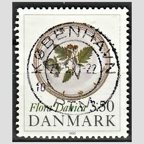 FRIMRKER DANMARK | 1990 - AFA 969 - Flora Danica 200 r - 3,50 Kr. flerfarvet - Pragt Stemplet 