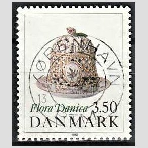 FRIMRKER DANMARK | 1990 - AFA 966 - Flora Danica 200 r - 3,50 Kr. flerfarvet - Pragt Stemplet 