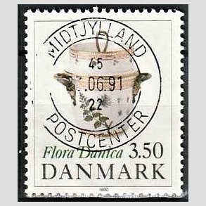 FRIMRKER DANMARK | 1990 - AFA 968 - Flora Danica 200 r - 3,50 Kr. flerfarvet - Pragt Stemplet