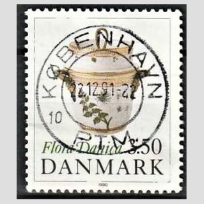 FRIMRKER DANMARK | 1990 - AFA 968 - Flora Danica 200 r - 3,50 Kr. flerfarvet - Pragt Stemplet